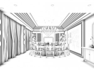 business restaurant - coffee - banquet 185 3D Model