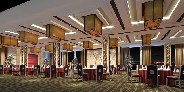 business restaurant - coffee - banquet 190 Modello 3D .c4d .max .obj .3ds .fbx .stl .blend 