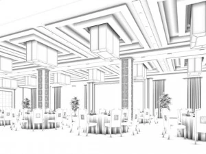 business restaurant - coffee - banquet 190 3D Model