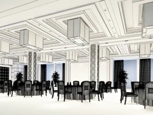 business restaurant - coffee - banquet 190 3D Model