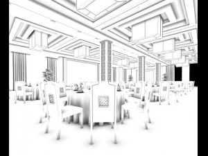 business restaurant - coffee - banquet 190 3D Model
