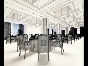 business restaurant - coffee - banquet 190 3D Model