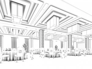 business restaurant - coffee - banquet 190 3D Model