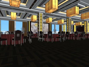business restaurant - coffee - banquet 190 3D Model