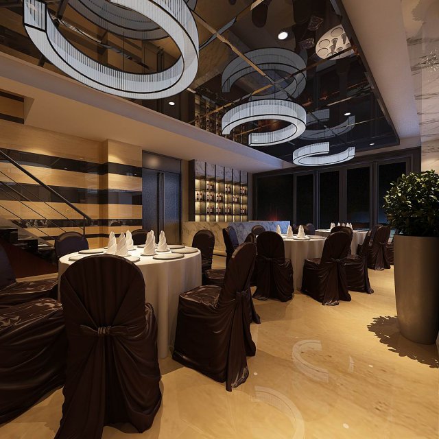 business restaurant - coffee - banquet 193 Modèle 3D .c4d .max .obj .3ds .fbx .stl .blend 