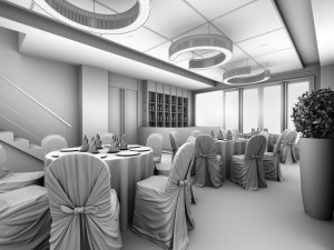 business restaurant - coffee - banquet 193 Modèle 3D