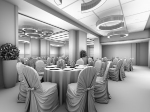 business restaurant - coffee - banquet 193 Modèle 3D