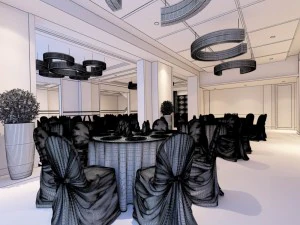 business restaurant - coffee - banquet 193 3D Model