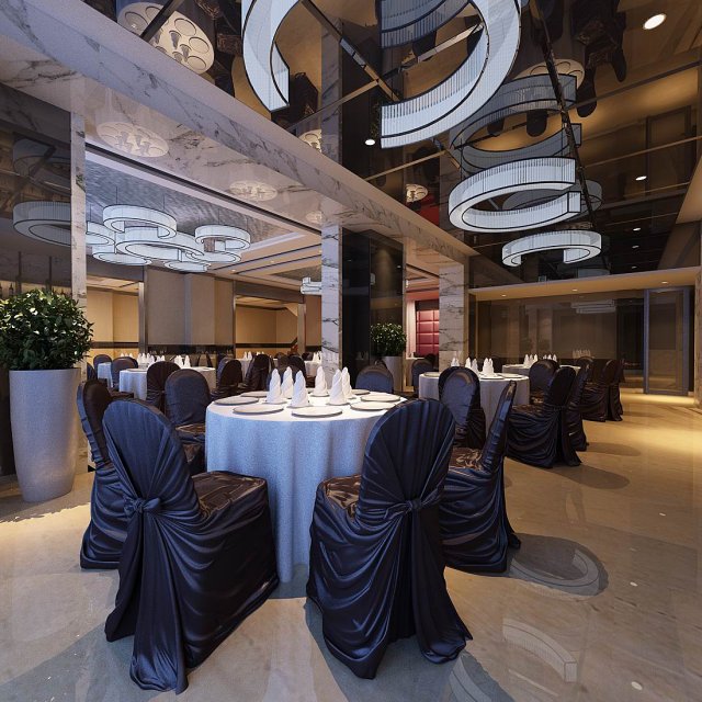business restaurant - coffee - banquet 194 3D मॉडल .c4d .max .obj .3ds .fbx .stl .blend 