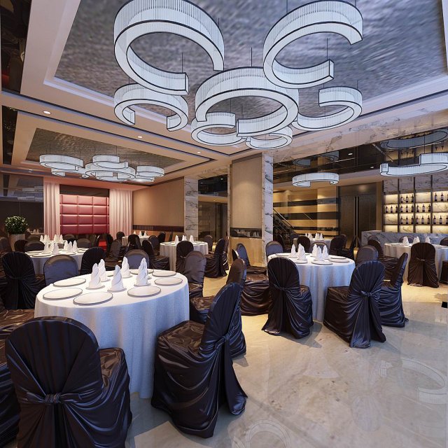 business restaurant - coffee - banquet 195 3Dモデル .c4d .max .obj .3ds .fbx .stl .blend 