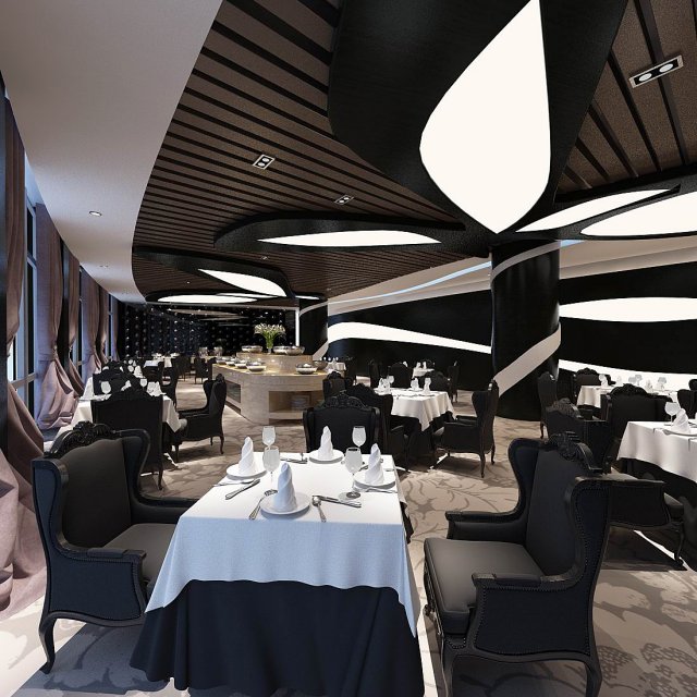 business restaurant - coffee - banquet 196 Modèle 3D .c4d .max .obj .3ds .fbx .stl .blend 