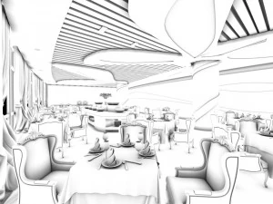 business restaurant - coffee - banquet 196 3D Model
