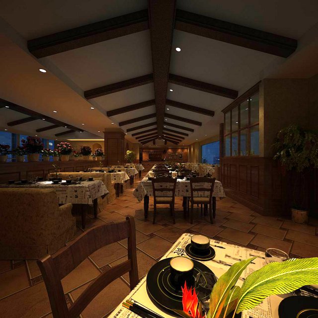 business restaurant - coffee - banquet 199 Modelo 3D .c4d .max .obj .3ds .fbx .stl .blend 