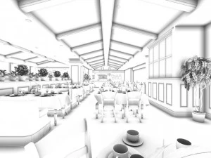 business restaurant - coffee - banquet 199 3D Model