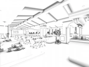business restaurant - coffee - banquet 199 3D Model