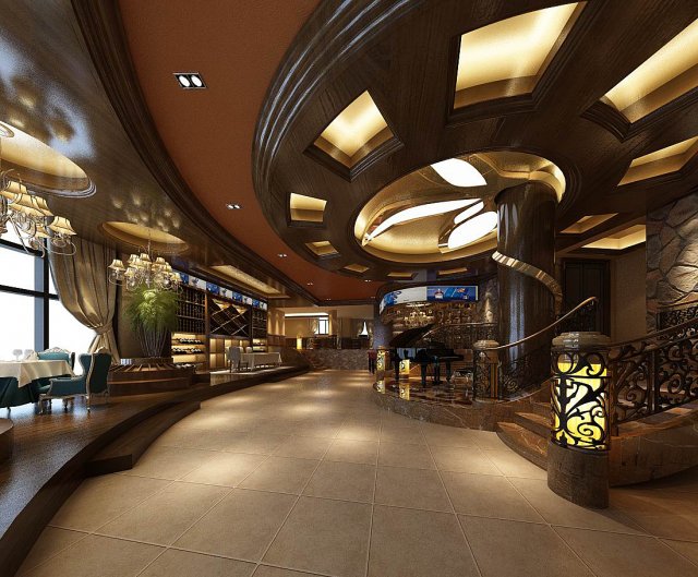 business restaurant - coffee - banquet 200 3D 模型 .c4d .max .obj .3ds .fbx .stl .blend