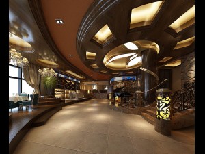 business restaurant - coffee - banquet 200 Modelo 3D