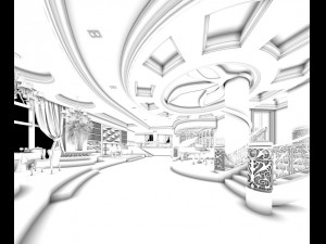 business restaurant - coffee - banquet 200 3D 模型