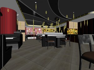 business restaurant - coffee - banquet 201 3D Model