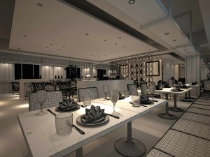 business restaurant - coffee - banquet 204 Model 3D