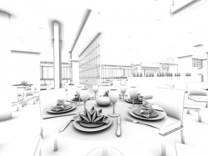 business restaurant - coffee - banquet 204 Model 3D