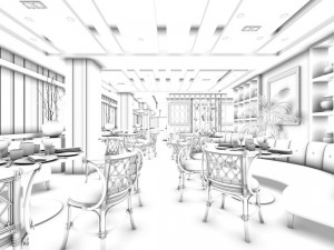 business restaurant - coffee - banquet 204 Model 3D
