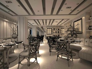 business restaurant - coffee - banquet 204 Model 3D