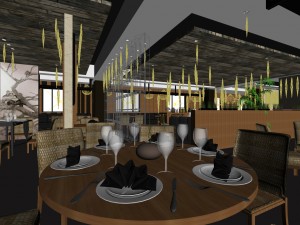 business restaurant - coffee - banquet 204 Model 3D