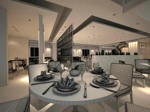 business restaurant - coffee - banquet 205 3D Model