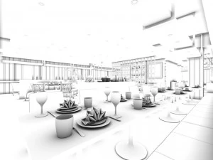 business restaurant - coffee - banquet 205 3D Model