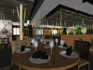 business restaurant - coffee - banquet 205 3D Model