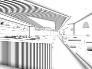 business restaurant - coffee - banquet 208 3D Модель