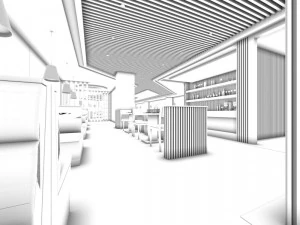 business restaurant - coffee - banquet 208 3D Model