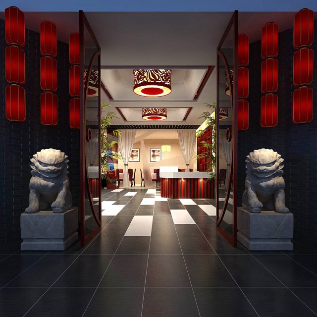 business restaurant - coffee - banquet 211 Modelo 3D .c4d .max .obj .3ds .fbx .stl .blend 