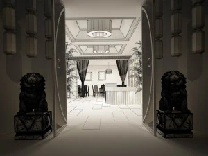 business restaurant - coffee - banquet 211 3D Model