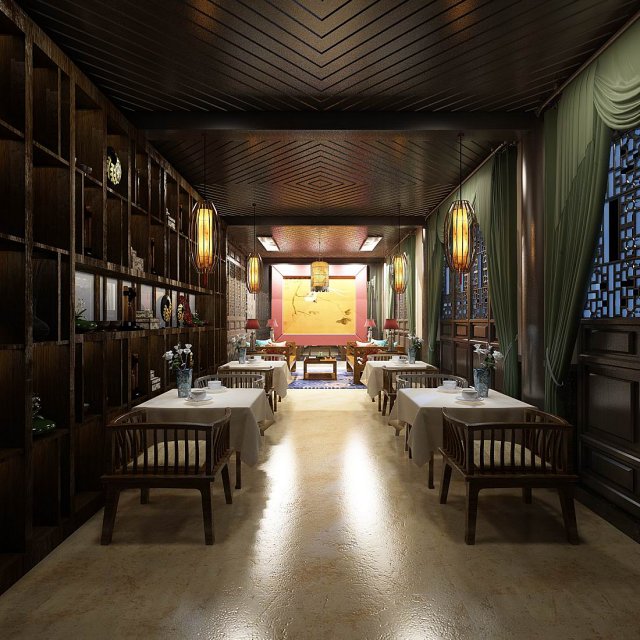 business restaurant - coffee - banquet 212 3D Модель .c4d .max .obj .3ds .fbx .stl .blend 