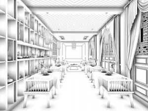 business restaurant - coffee - banquet 212 3D Model
