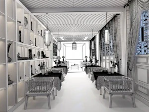 business restaurant - coffee - banquet 212 3D Model