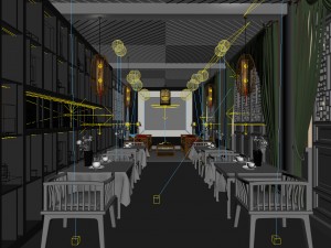 business restaurant - coffee - banquet 212 3D Модель