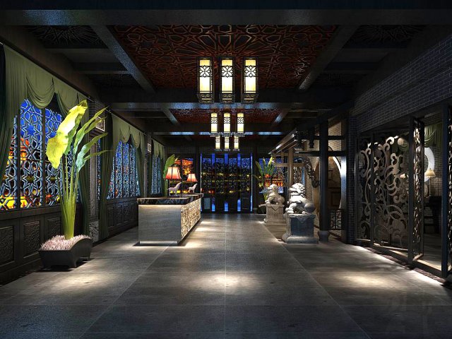 business restaurant - coffee - banquet 213 3D Model .c4d .max .obj .3ds .fbx .stl .blend 
