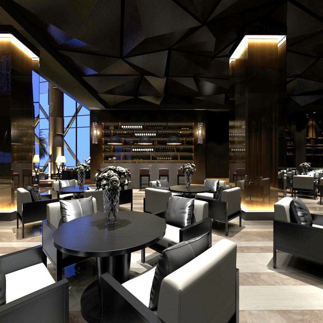 business restaurant - coffee - banquet 214 3D 模型 .c4d .max .obj .3ds .fbx .stl .blend 