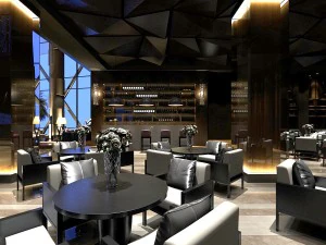 ビジネスレストラン - コーヒー - バンケット 214 3Dモデル