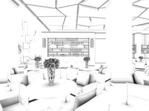 business restaurant - coffee - banquet 214 3D Model