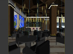 business restaurant - coffee - banquet 214 3D 模型