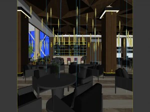 business restaurant - coffee - banquet 214 3D Model