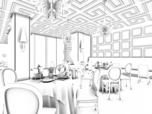 business restaurant - coffee - banquet 216 3D Model