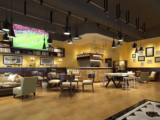 business restaurant - coffee - banquet 217 3D-Modell .c4d .max .obj .3ds .fbx .stl .blend 