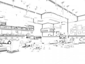 business restaurant - coffee - banquet 217 3D-Modell