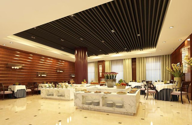 business restaurant - coffee - banquet 218 3D Model .c4d .max .obj .3ds .fbx .stl .blend 