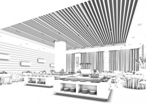 business restaurant - coffee - banquet 218 3D Model